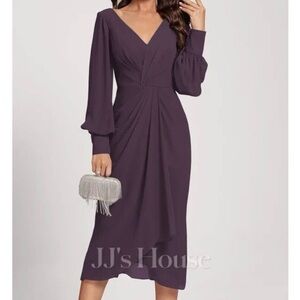 NWT JJ’s House Women’s Dusty Plum Midi Dress